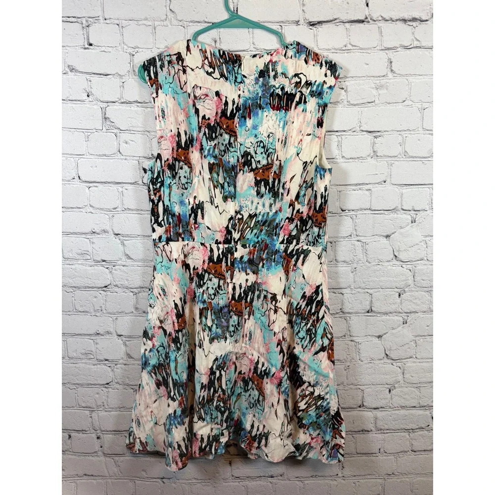 French Connection Sleeveless Dress Abstract Print Fit & Flare Size 10‎